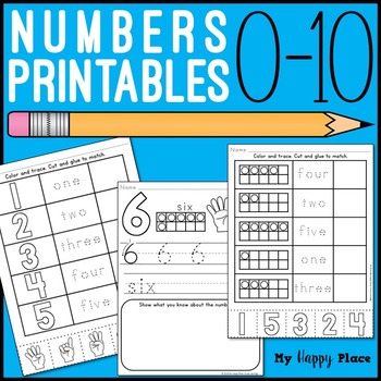 Preview of Numbers Printables: Counting &  Cardinality Practice for Kindergarten
