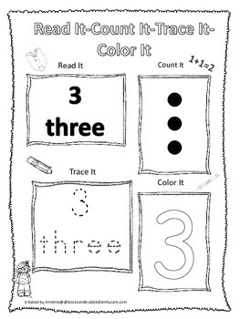 number 3 worksheets for preschool teaching resources tpt