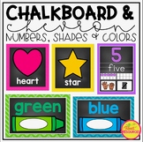 Numbers, Shapes and Colors Poster Bundle in Chalkboard & C