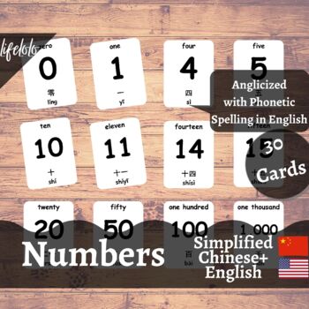 Preview of Numbers - Simplified Chinese Bilingual Flash Cards | Montessori Math | 30 Cards