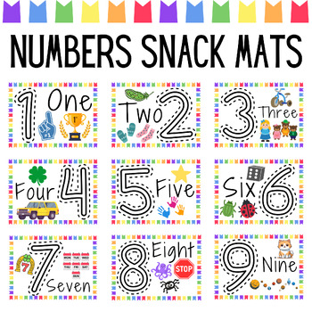 Preview of Numbers Snack Mats, Printable Placemats for Picky Eaters with Food Play Ideas