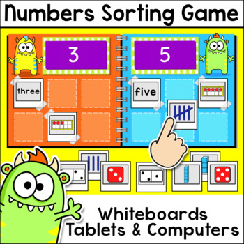 Preview of Numbers Game Sorting Activity with Ten Frames, Tally Marks, Dice & Dominoes
