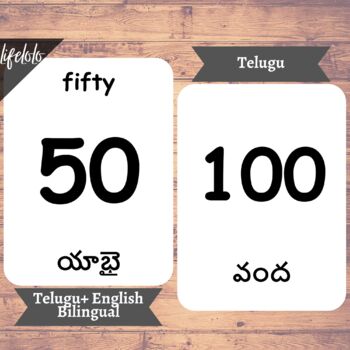 First Words TELUGU Version English Bilingual Cards 48 