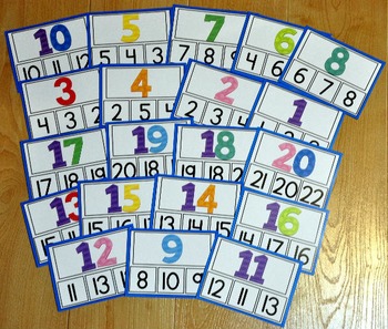 Numbers Task Cards: Identifying Numbers 1-20 by File Folder Heaven