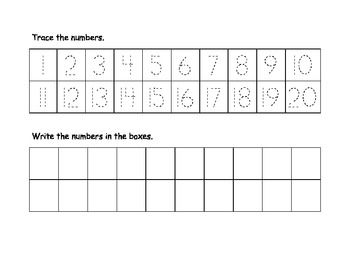 Preview of Numbers Trace and Write 1-20