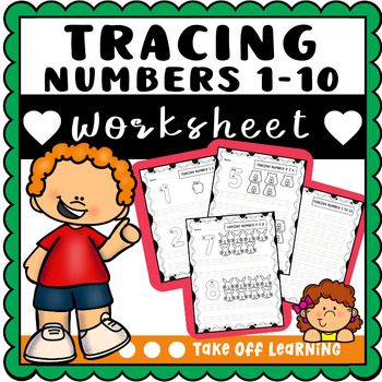 Preview of Numbers Tracing Worksheets Practice 1 to 10