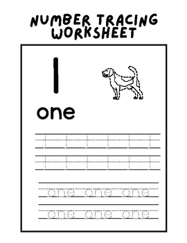 Preview of Numbers Tracing and Coloring Practice Worksheet