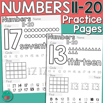 Preview of Numbers Worksheets 11-20