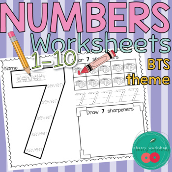 Preview of Numbers to 10 Worksheets | Writing Numbers to 10 | Back to School Theme