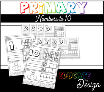 numbers worksheets for numbers 1 10 by educate by design tpt