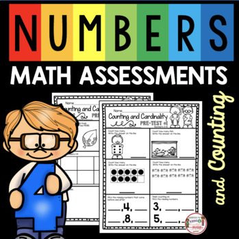 Preview of Numbers and Counting Kindergarten Math Assessment - Pre and Post Unit Tests