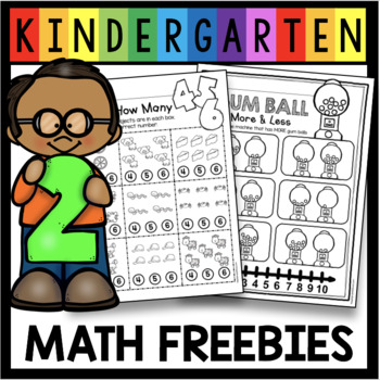 Preview of FREE Numbers and Counting Worksheets  MATH CENTERS - 1:1 correspondence