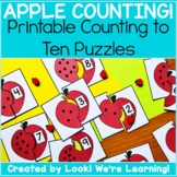 Apple Math Center Activities: Apple Counting to Ten Puzzles!