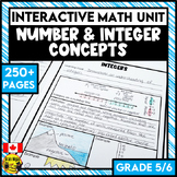 Numbers and Integers Interactive Math Unit | Grade 5 Grade 6