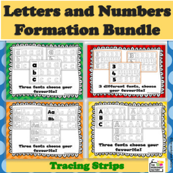 Handwriting Without Tears® style NUMBER Formation practice worksheets BUNDLE