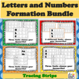 Numbers and Letters Formation Tracing Strips Bundle| Handw