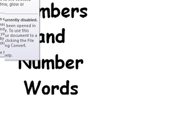 Preview of Numbers and Number Words Wall Display