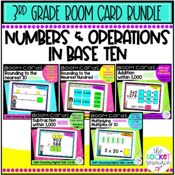 Preview of Numbers and Operations 3rd Grade BOOM Card BUNDLE