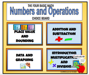 Preview of Numbers and Operations Choice Board| Digital Resource for Distance Learning|