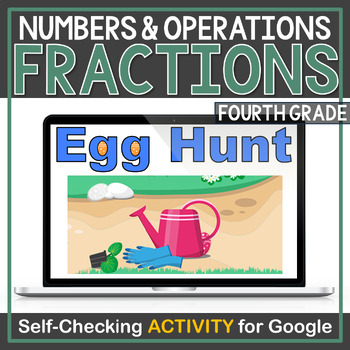 Preview of Numbers and Operations Easter Fraction Egg Hunt for Google Sheets