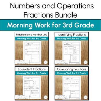 Preview of Numbers and Operations- Fraction Morning Work Bundle for 3rd Grade