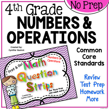 Preview of Numbers and Operations Review 4th Grade Test Prep Dollar Deals