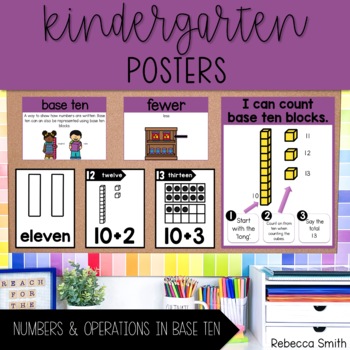 Preview of Teen Number Anchor Charts and Vocabulary Cards - Kindergarten Math Focus Wall