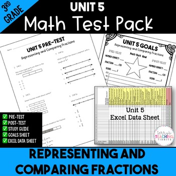 Preview of Representing and Comparing Fractions Printable Test Pack {3rd Grade Unit 5}