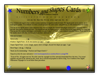 Preview of Numbers and Shapes Cards II