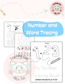 Preview of Numbers and Words Tracing Booklet | Numbers 1-10 | Fine Motor