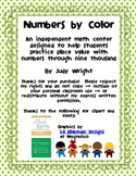 Numbers by Color: Place Value through the One Thousands