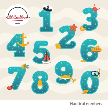 Preview of Numbers clipart, classroom decor, vector graphics CL033