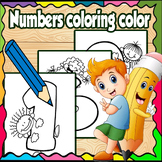 Numbers coloring color for kids