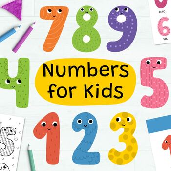 Preview of Numbers for Kids Clipart, Cute Numbers Clip art for Kids, Educational Clipart