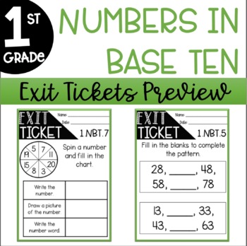 Preview of Numbers in Base Ten Exit Ticket Bundle {1st Grade NBT Bundle}