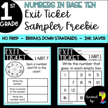 Preview of Numbers in Base Ten Exit Ticket Sampler Freebie {1.NBT}