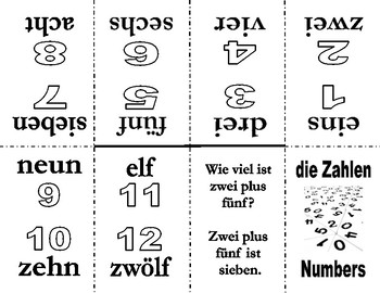 Preview of Numbers in German - Foldable Mini Booklet