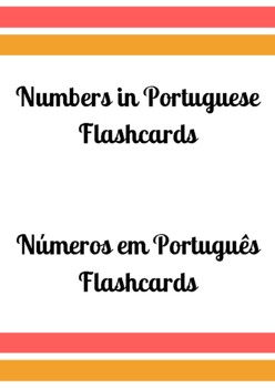 Preview of Numbers in Portuguese / Números em Português Flashcards