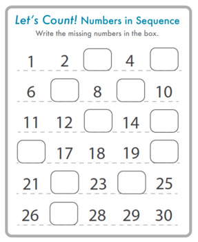 Preview of Numbers in Sequence- Number Writing Practice- Free Printable