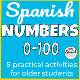 Numbers in Spanish 1-100 | Números 0-100 worksheets and reading comprehension