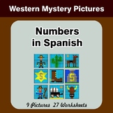 Numbers in Spanish - Math Mystery Pictures / Color By Numb