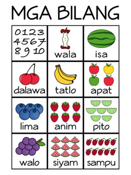 Preview of Numbers in Tagalog / Filipino Printables