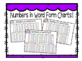 Numbers in Word Form Charts!