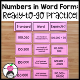 Place Value and Numbers in Word Form Practice Pack