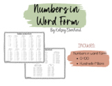 Numbers in Word Form Visual Anchor Chart Word Wall