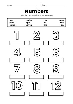 Preview of Numbers in Words | Number Vocabulary | Learning Numbers and Spellings