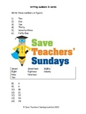 Numbers in words lesson plans, worksheets and other teachi