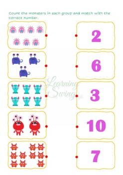 Preview of Numbers matching worksheet (1-10)