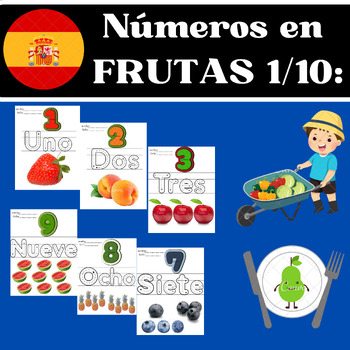 Preview of Números en FRUTAS 1/10 :