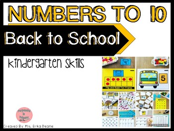 Preview of Numbers to 10- Back to School Centers
